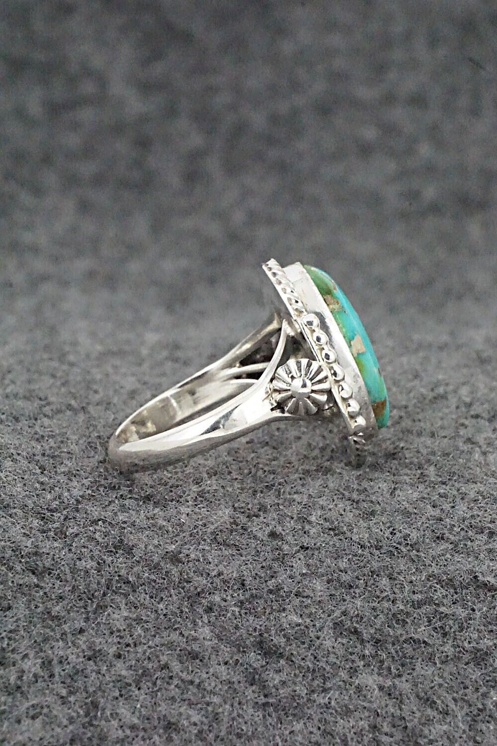 Turquoise & Sterling Silver Ring - Andrew Vandever - Size 8