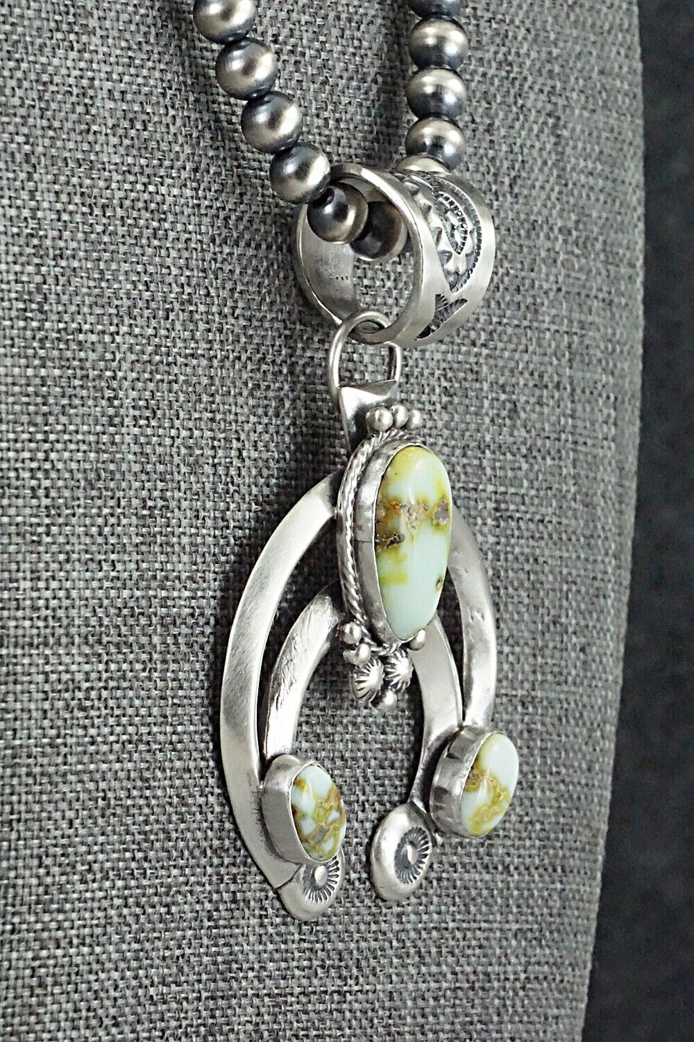 Variscite & Sterling Silver Necklace - Samuel Yellowhair