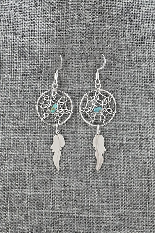 Turquoise & Sterling Silver Earrings - Lorenzo Arviso