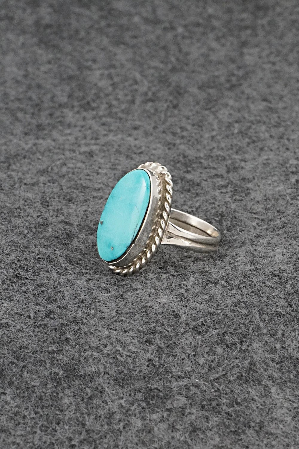 Turquoise & Sterling Silver Ring - Darius Arviso - Size 8.5