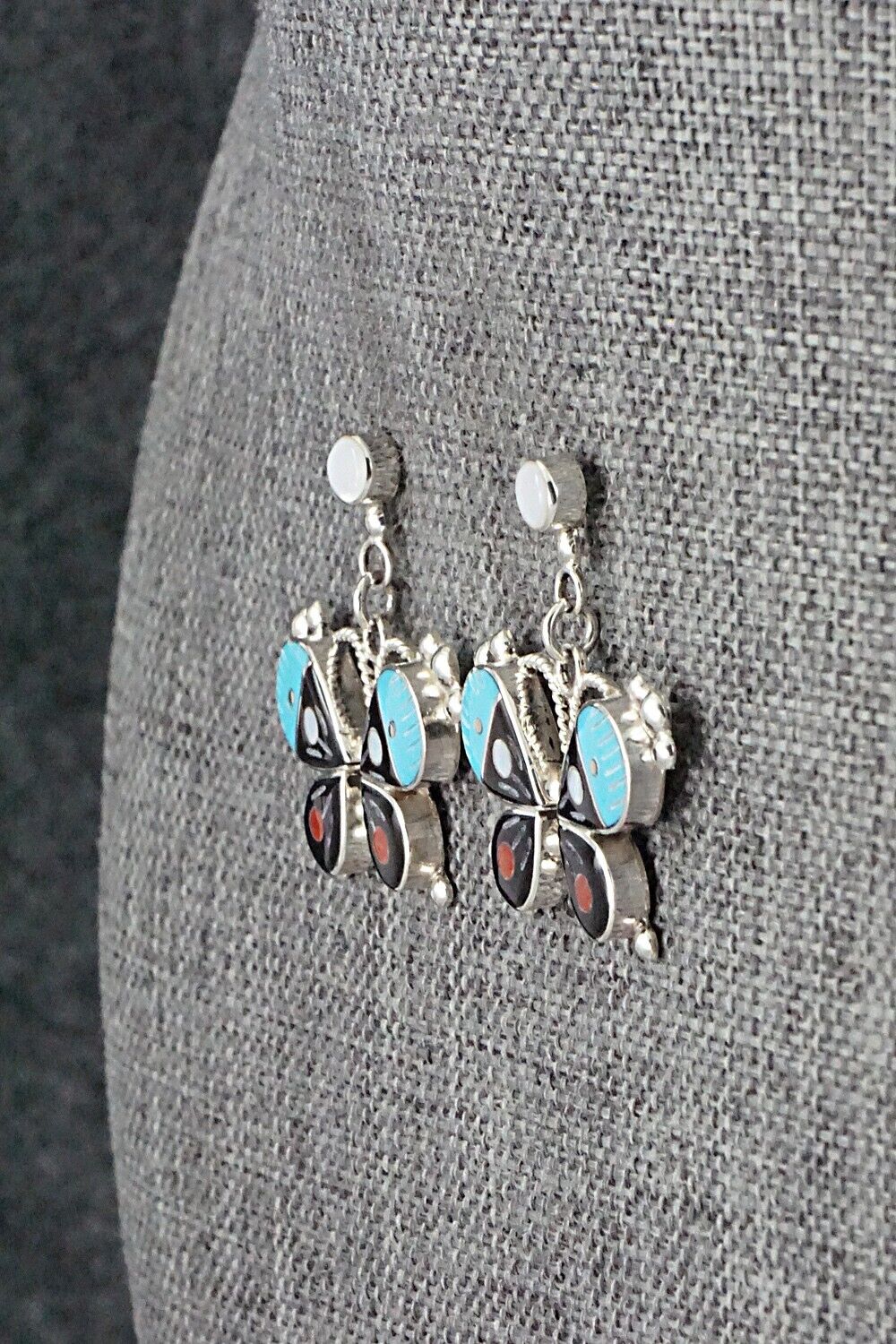 Multi-Stone & Sterling Silver Earrings - Lyndon Ahiyite