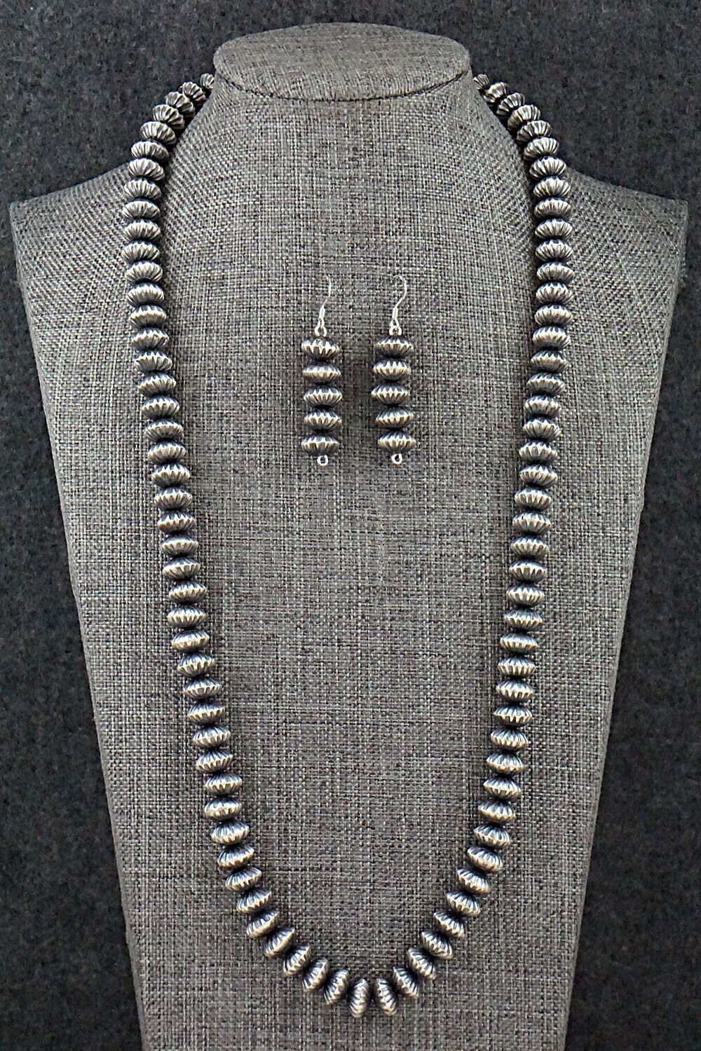 Sterling Silver Navajo Pearl Necklace & Earrings - Presley Haley