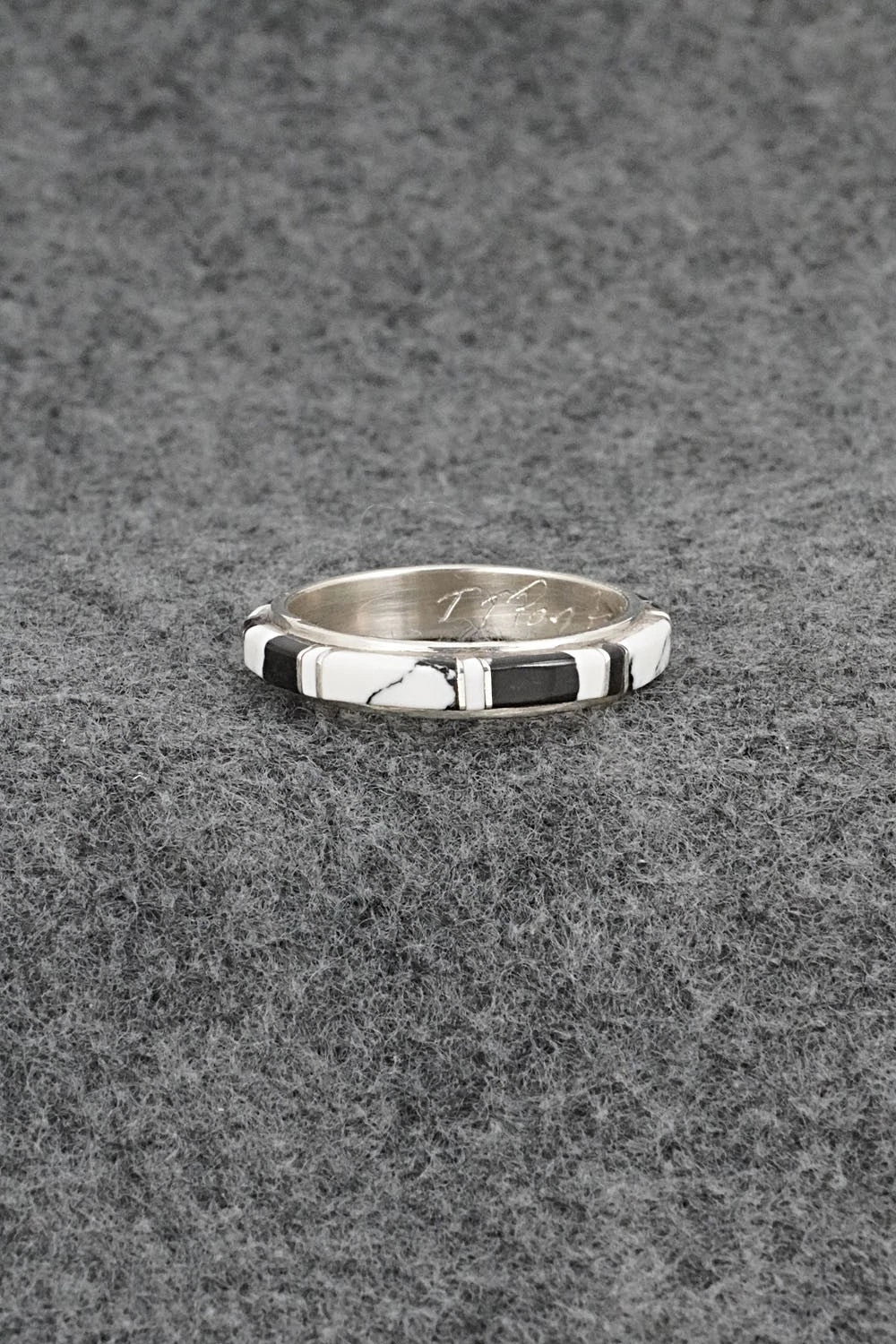 White Buffalo & Sterling Silver Ring - Terrance Panteah - Size 11.25