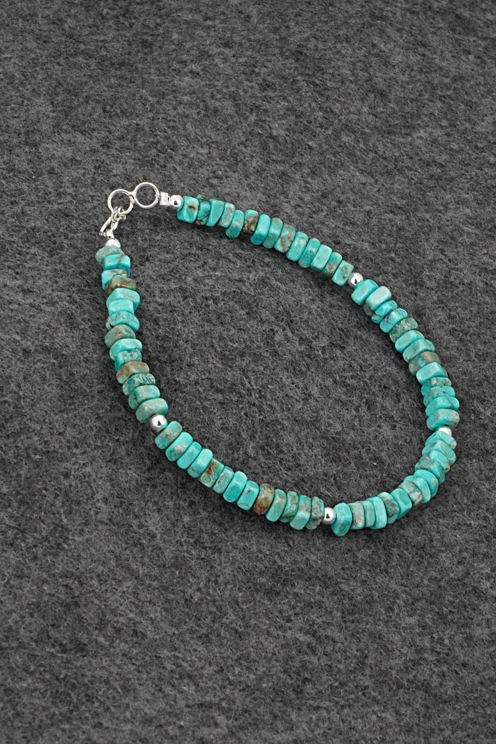 Turquoise & Sterling Silver Bracelet - Doreen Jake