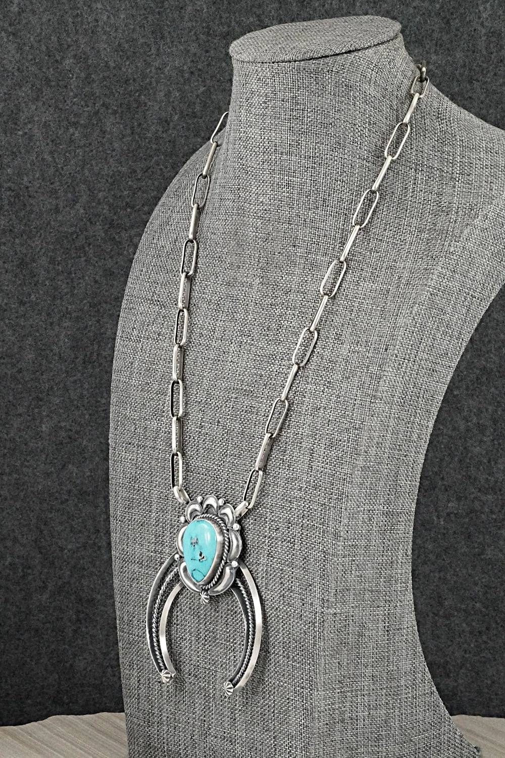 Turquoise & Sterling Silver Necklace - Raymond Delgarito