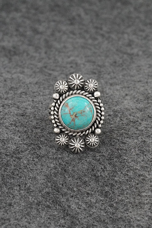 Turquoise & Sterling Silver Ring - Michael Calladitto - Size 7