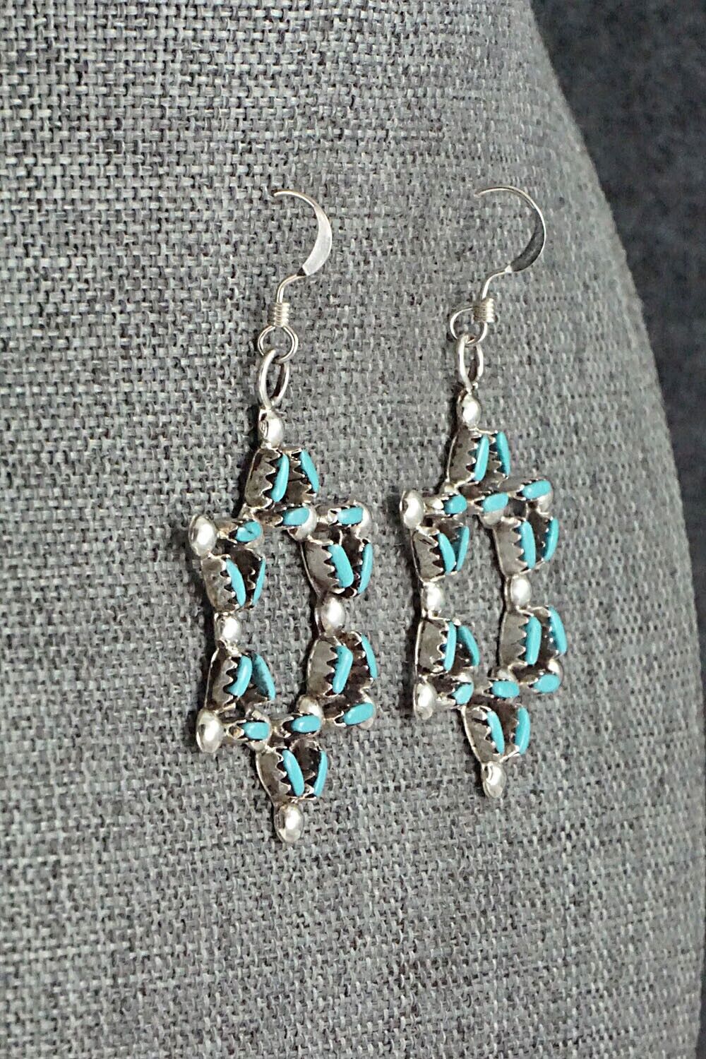 Turquoise & Sterling Silver Earrings - D. Ramancito