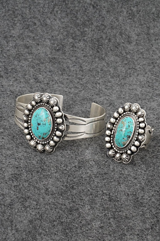 Turquoise and Sterling Silver Bracelet & Ring Set - Kathleen Livingston