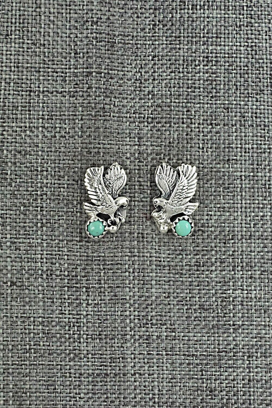 Turquoise & Sterling Silver Earrings - Elaine Shirley