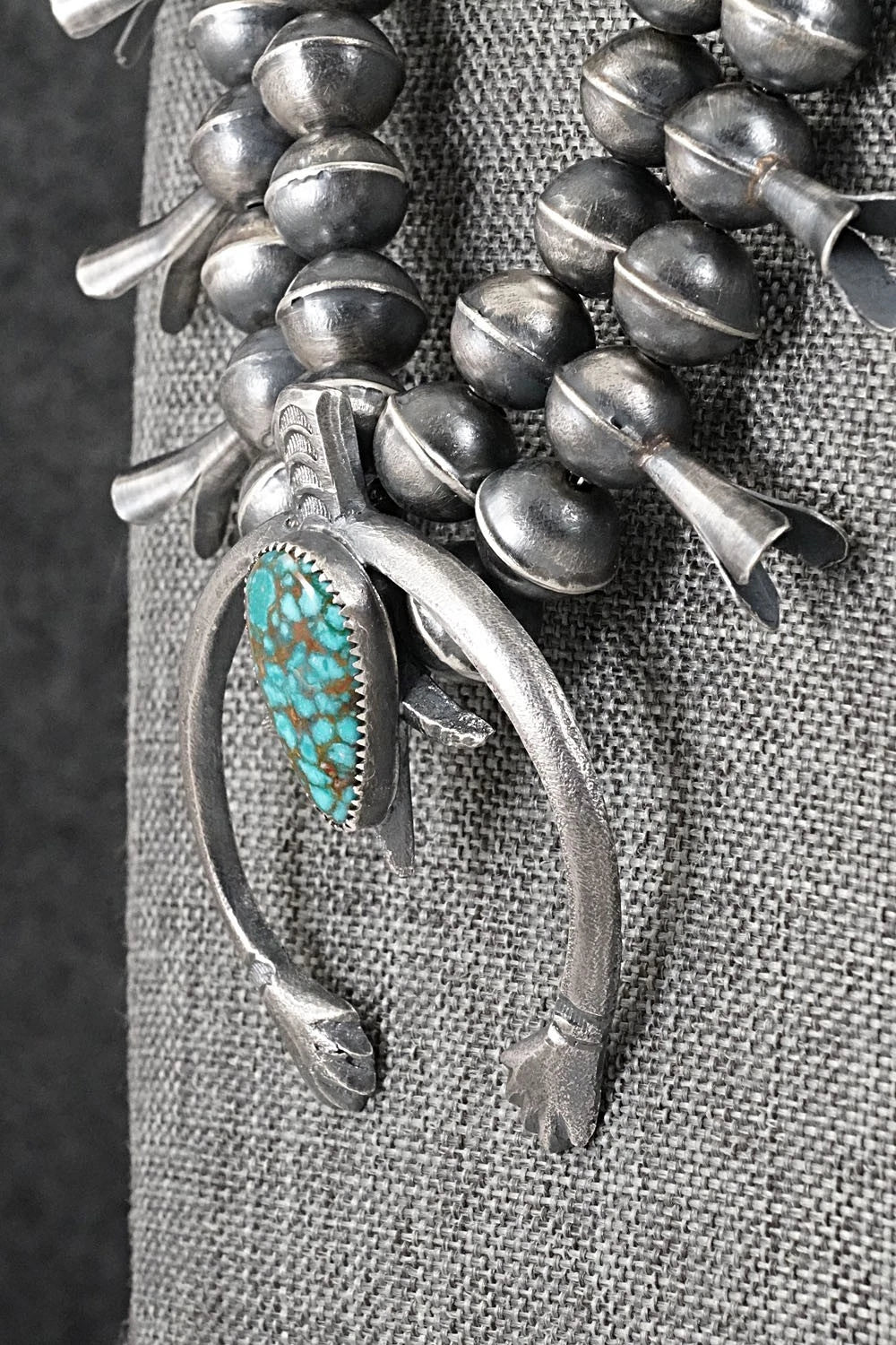 Turquoise & Sterling Silver Squash Blossom Set - Gilbert Martin