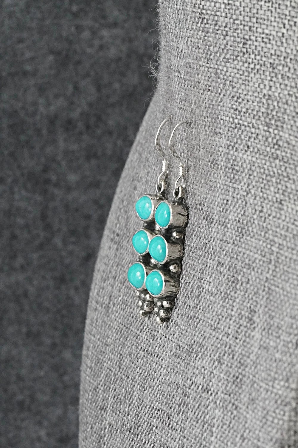 Turquoise & Sterling Silver Earrings - Gary Shorty