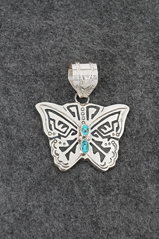 Turquoise & Sterling Silver Pendant - Alonzo Mariano