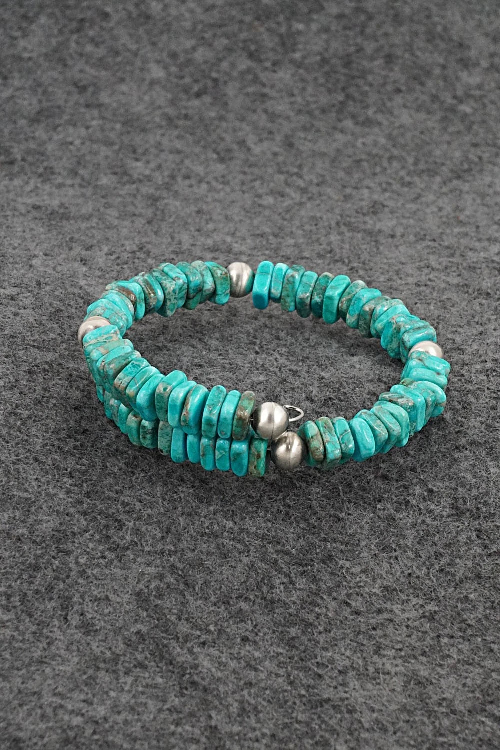Turquoise & Sterling Silver Bracelet - Doreen Jake