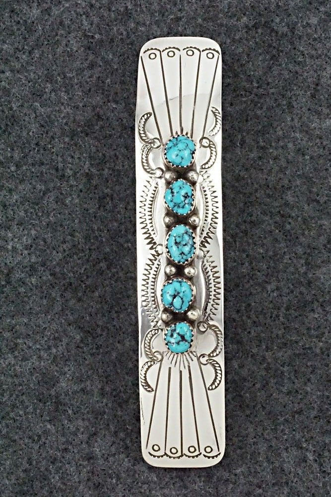 Turquoise & Sterling Silver Hair Barrette - Jolene Begay