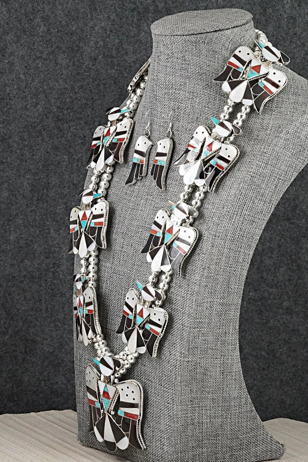 Multi-Stone & Sterling Silver Inlay Necklace Set - Bobby Shack