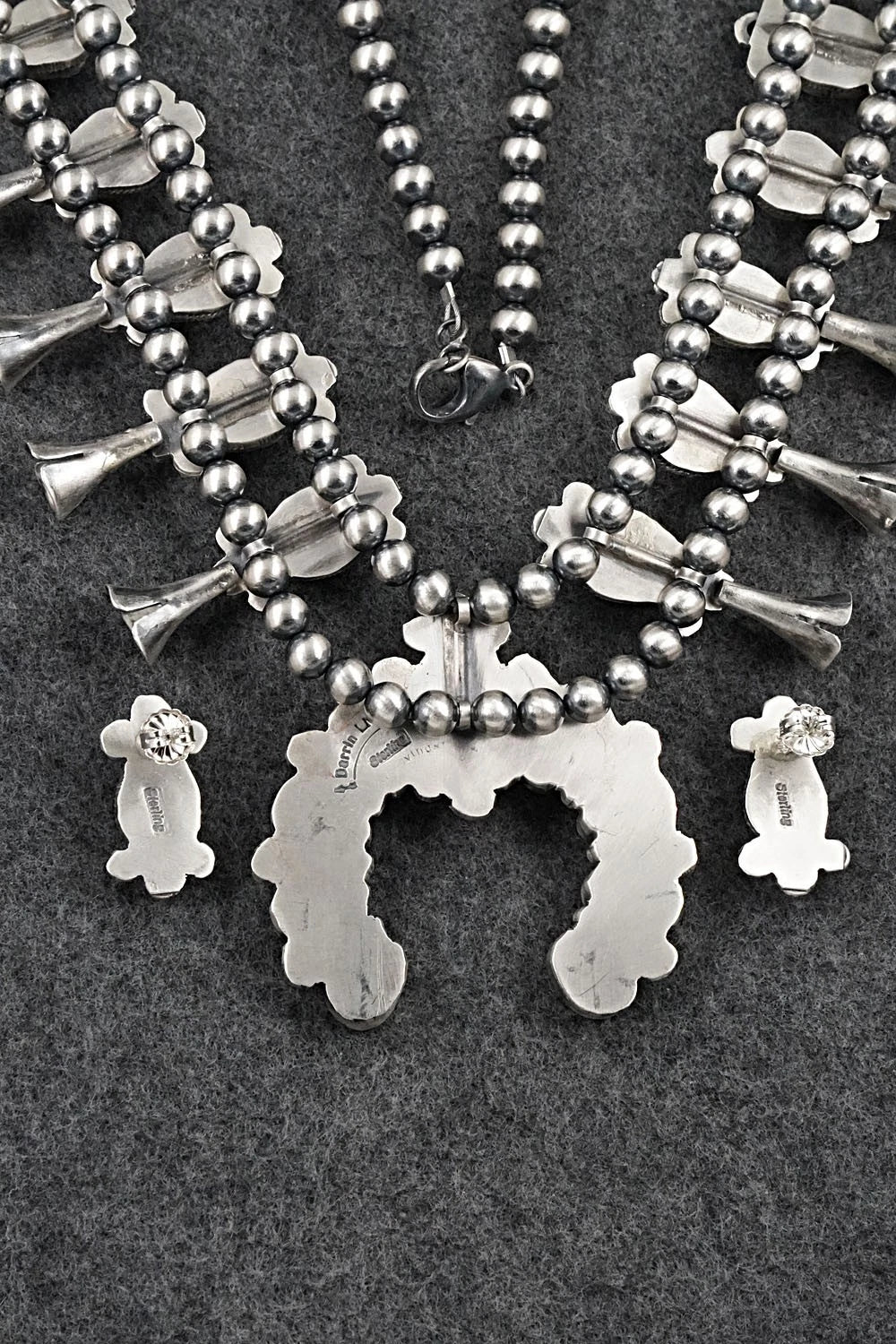 Turquoise & Sterling Silver Squash Blossom Set - Darrin Livingston