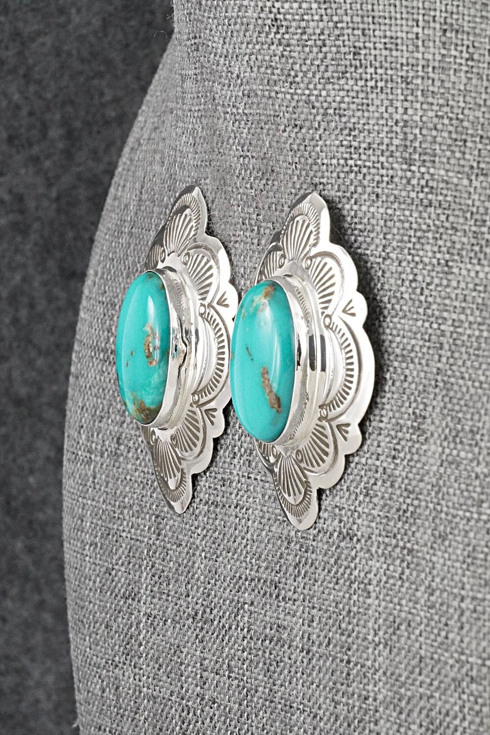 Turquoise & Sterling Silver Earrings - Arnold Blackgoat