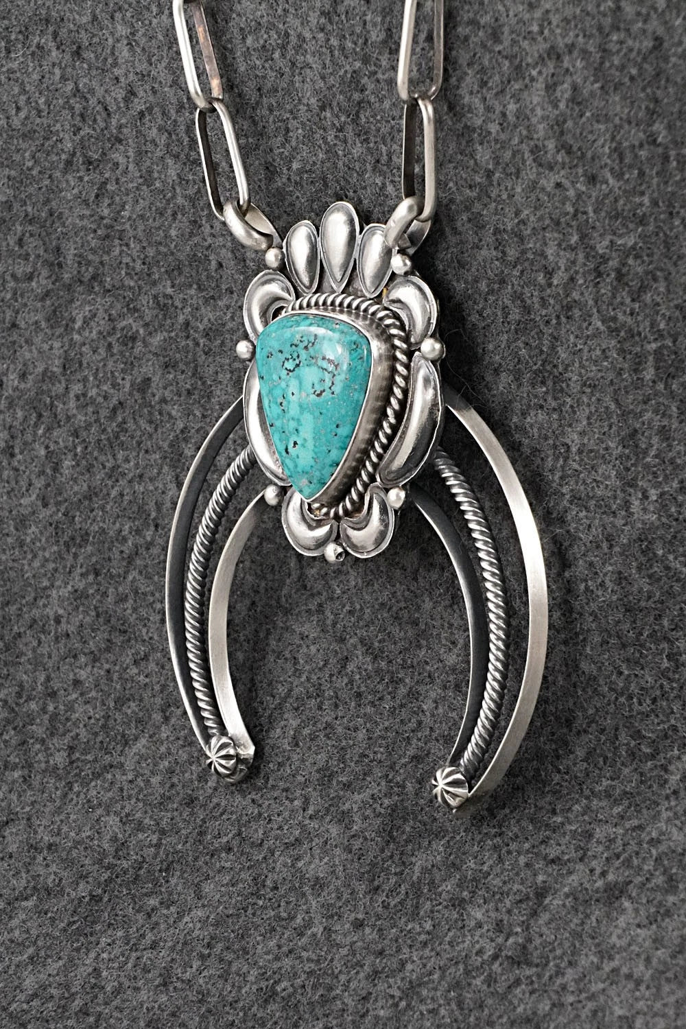Turquoise & Sterling Silver Necklace - Raymond Delgarito