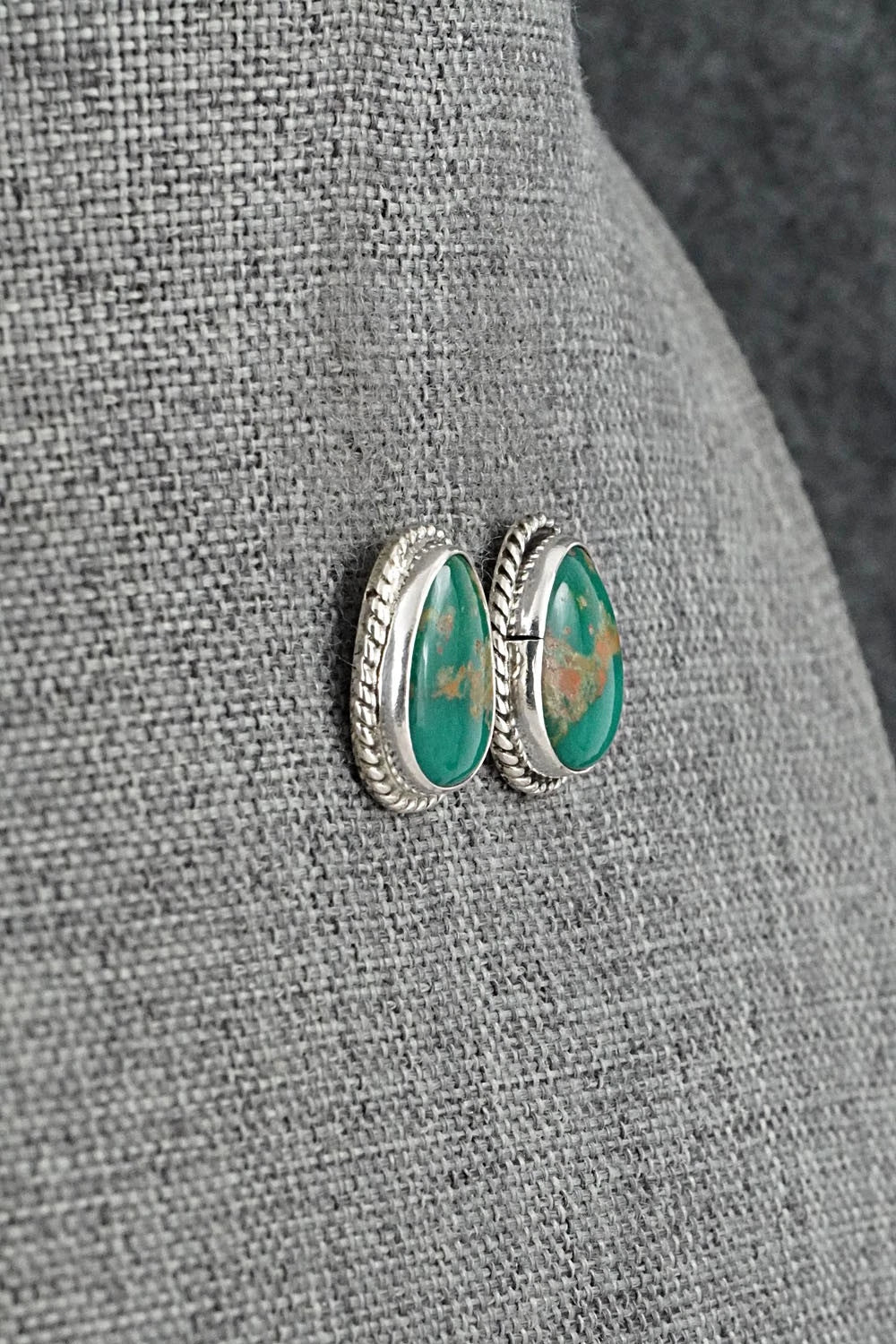 Turquoise & Sterling Silver Earrings - Eugene Gruber