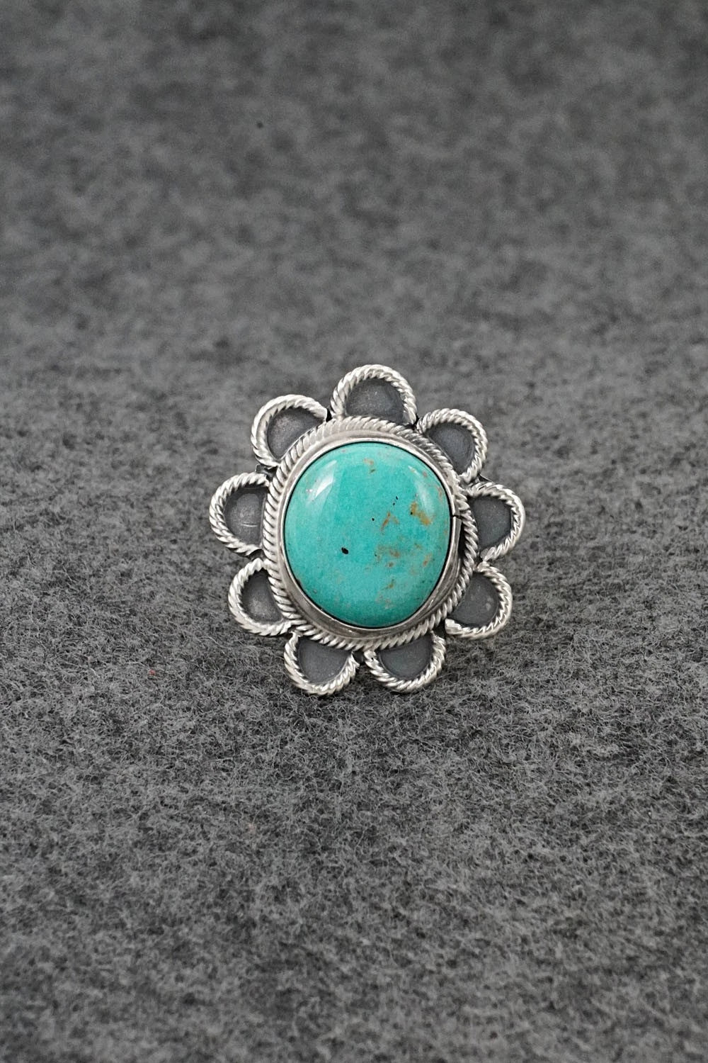 Turquoise & Sterling Silver Ring - Darrin Livingston - Size 7