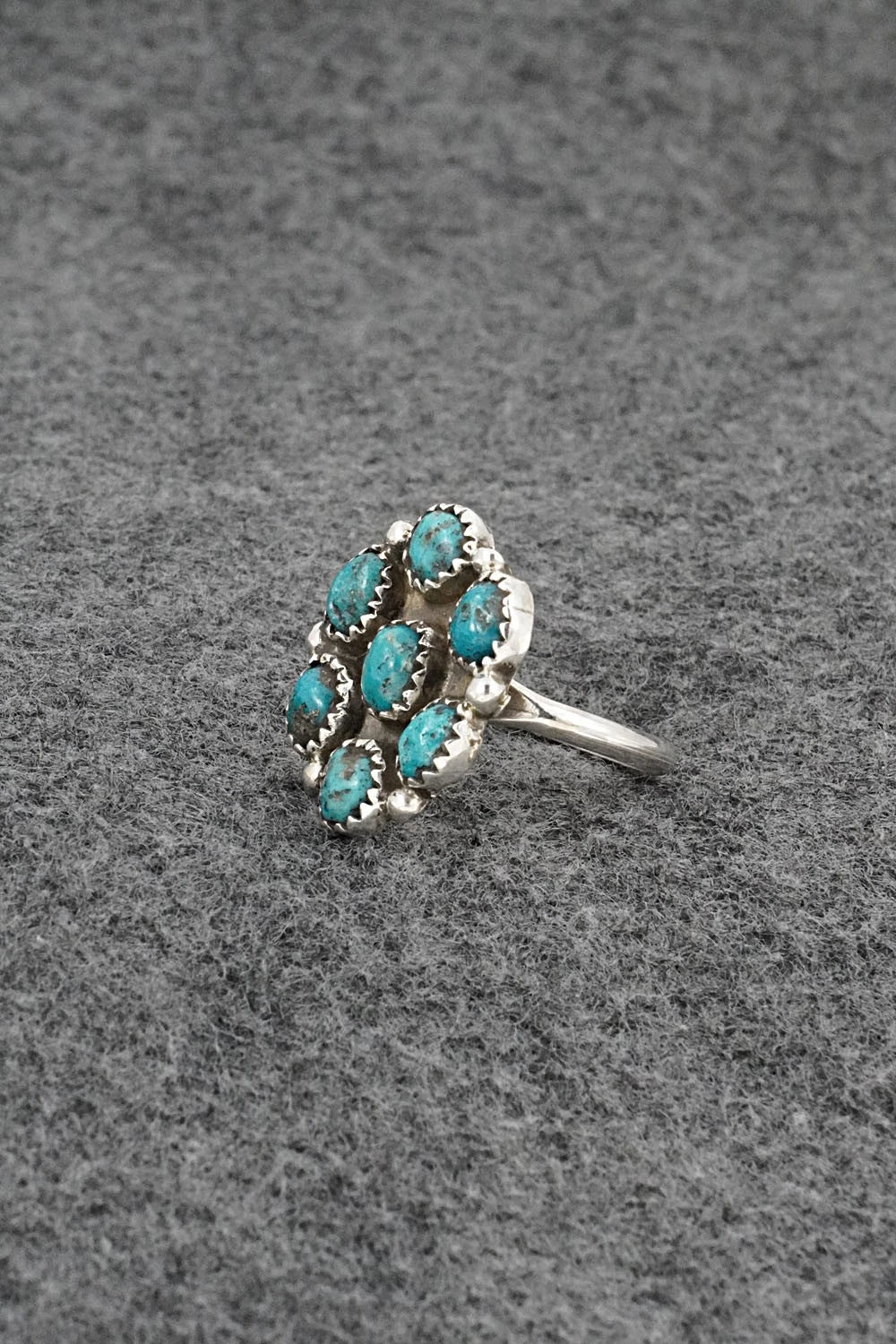 Turquoise & Sterling Silver Ring - Priscilla Reeder - Size 8.5