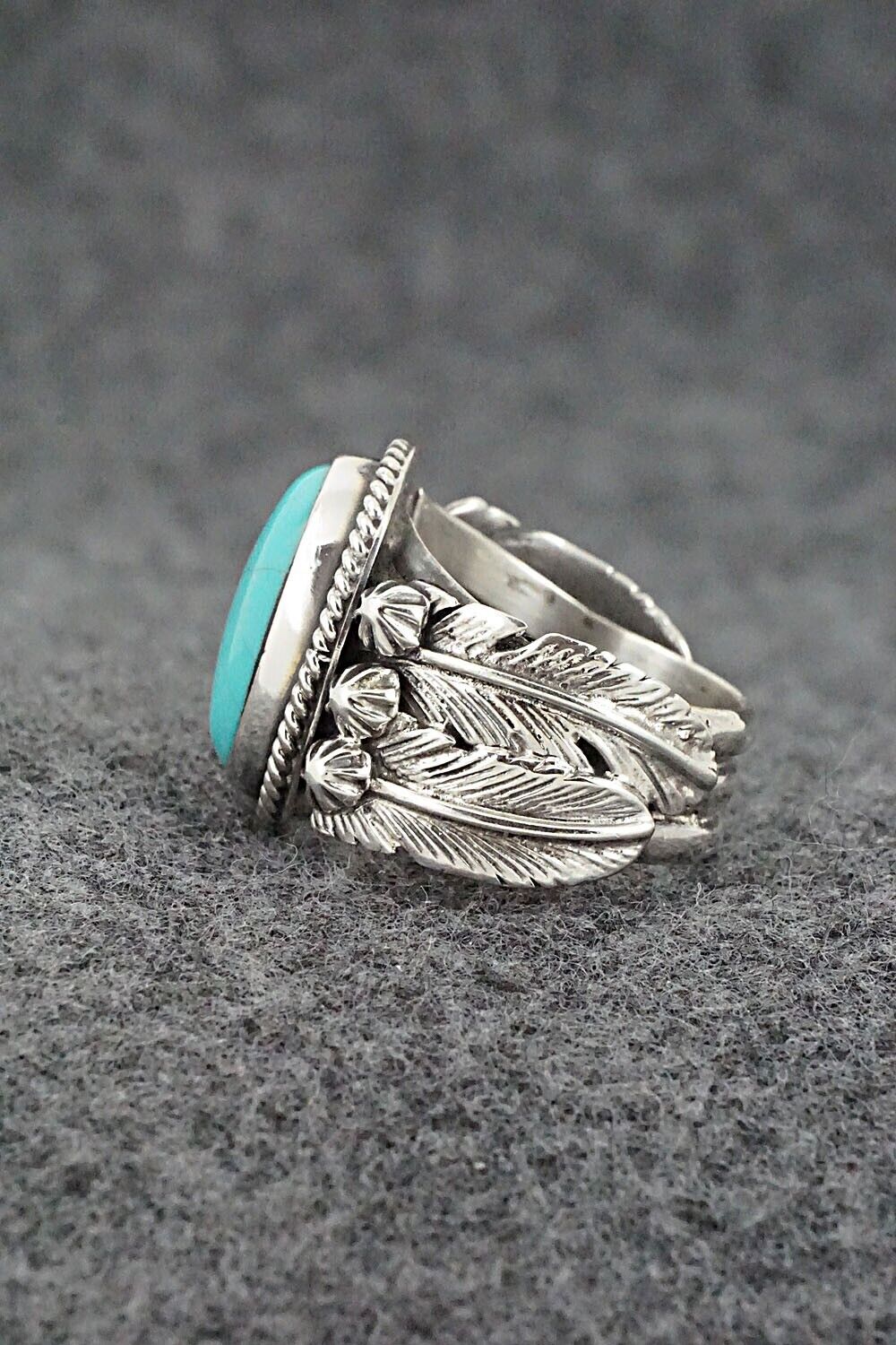 Turquoise & Sterling Silver Ring - Bobby Platero - Size 6.5