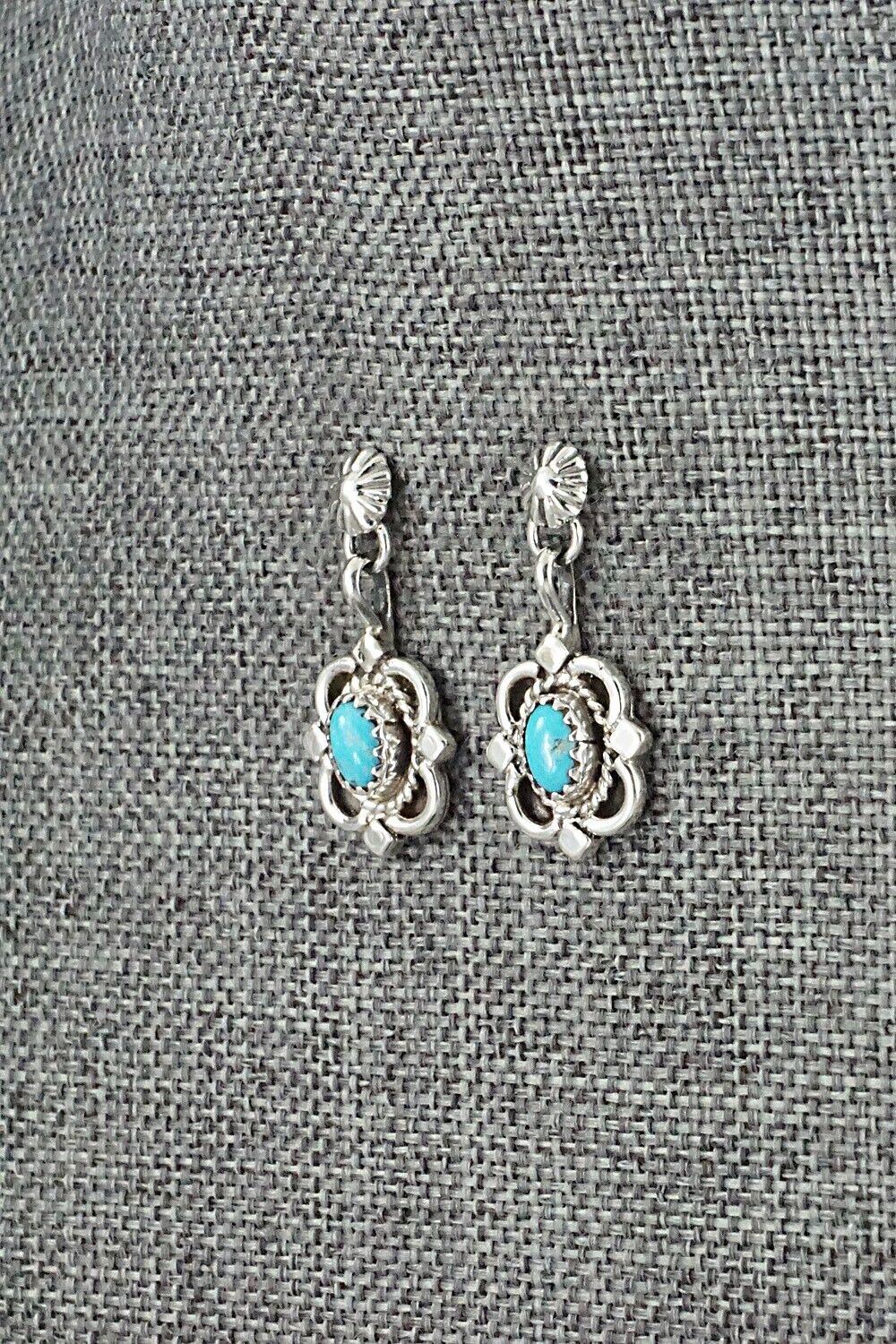 Turquoise & Sterling Silver Earrings - Adelarae Yazzie