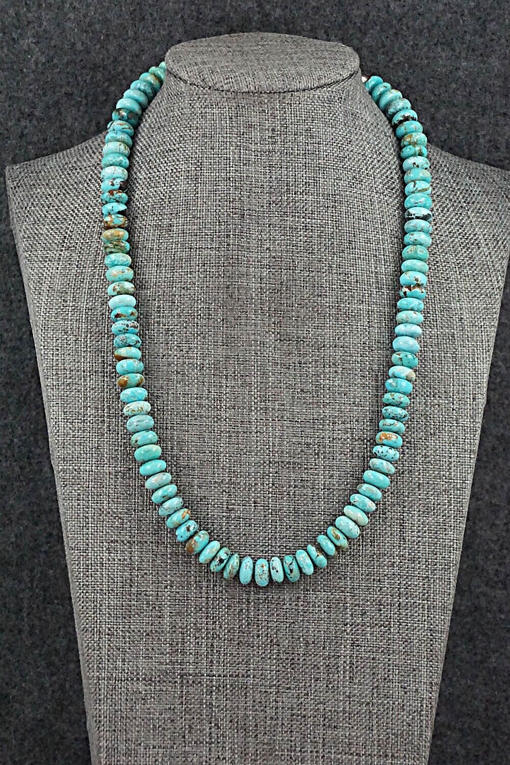 Turquoise & Sterling Silver Necklace 19" - Doreen Jake