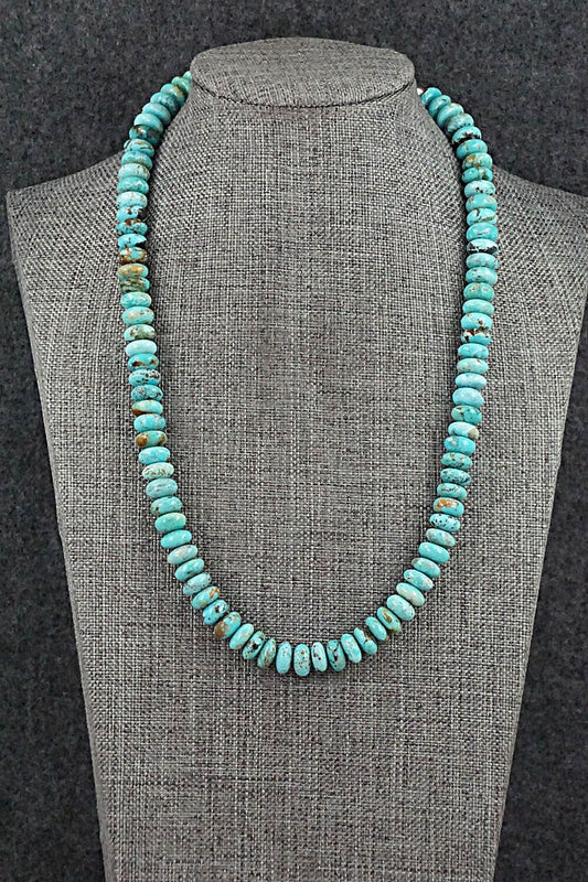 Turquoise & Sterling Silver Necklace 19" - Doreen Jake