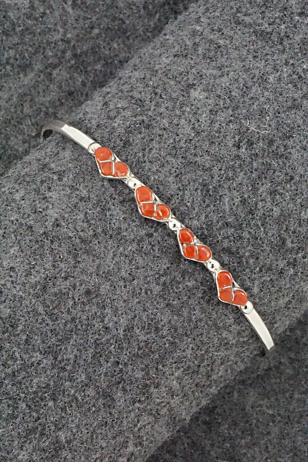 Coral & Sterling Silver Bracelet - Karla Chavez