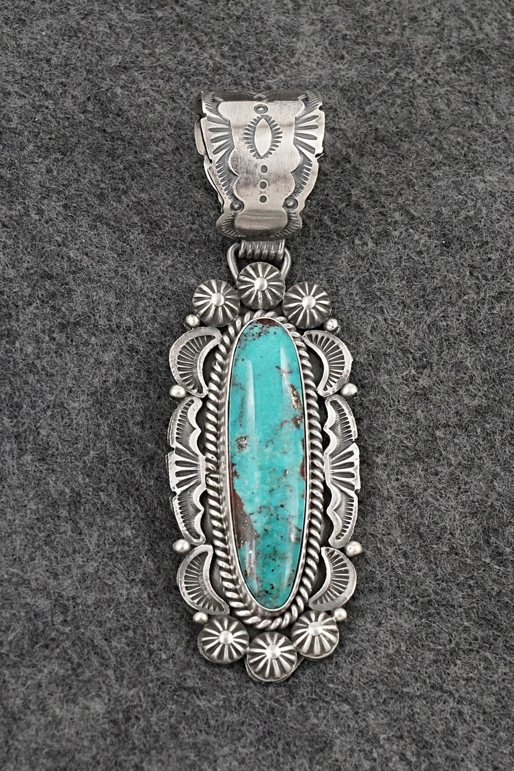 Turquoise & Sterling Silver Pendant - Rosita Calladitto