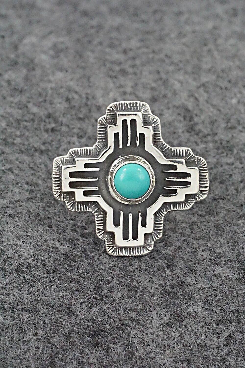 Turquoise and Sterling Silver Ring - Hiram Largo - Size 8.75