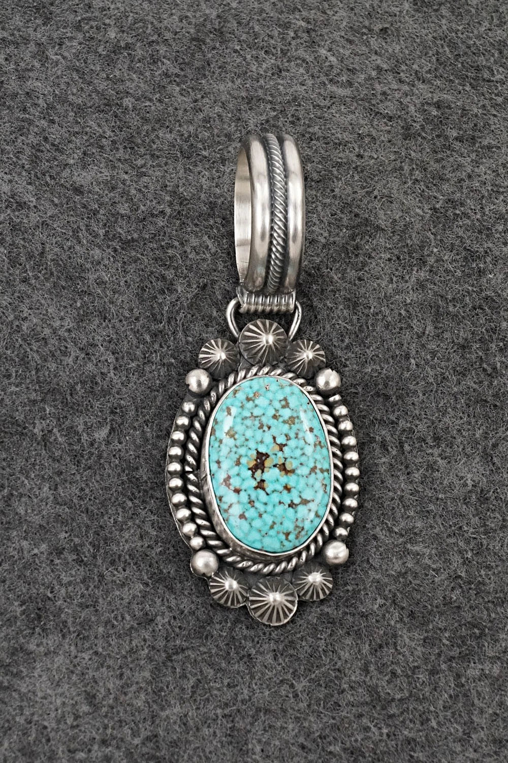 Turquoise & Sterling Silver Pendant - Michael Calladitto