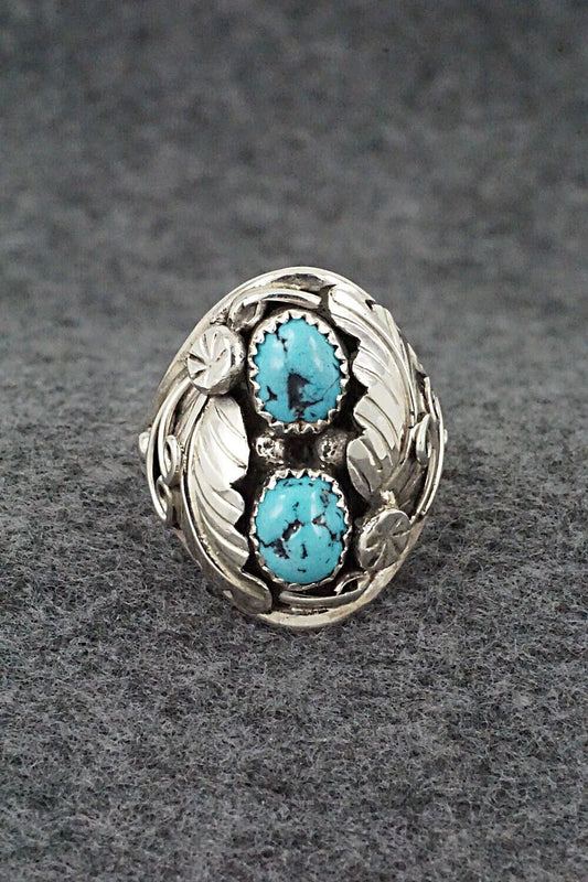 Turquoise & Sterling Silver Ring - Lorena Brown - Size 10.75