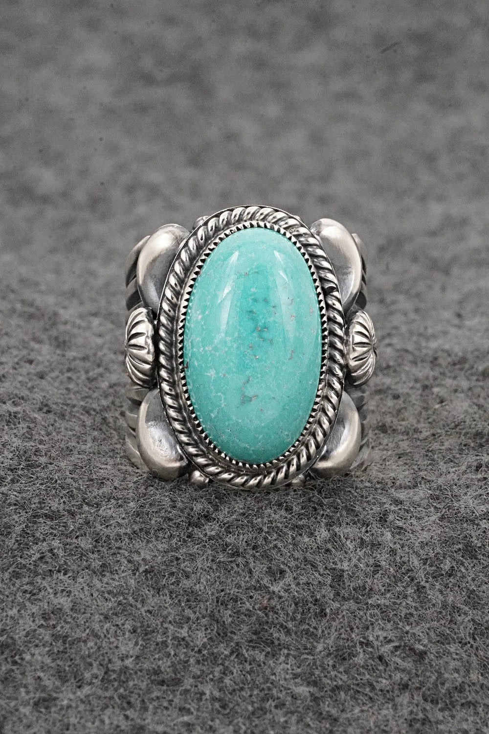Turquoise & Sterling Silver Ring - Delbert Gordon - Size 8.5