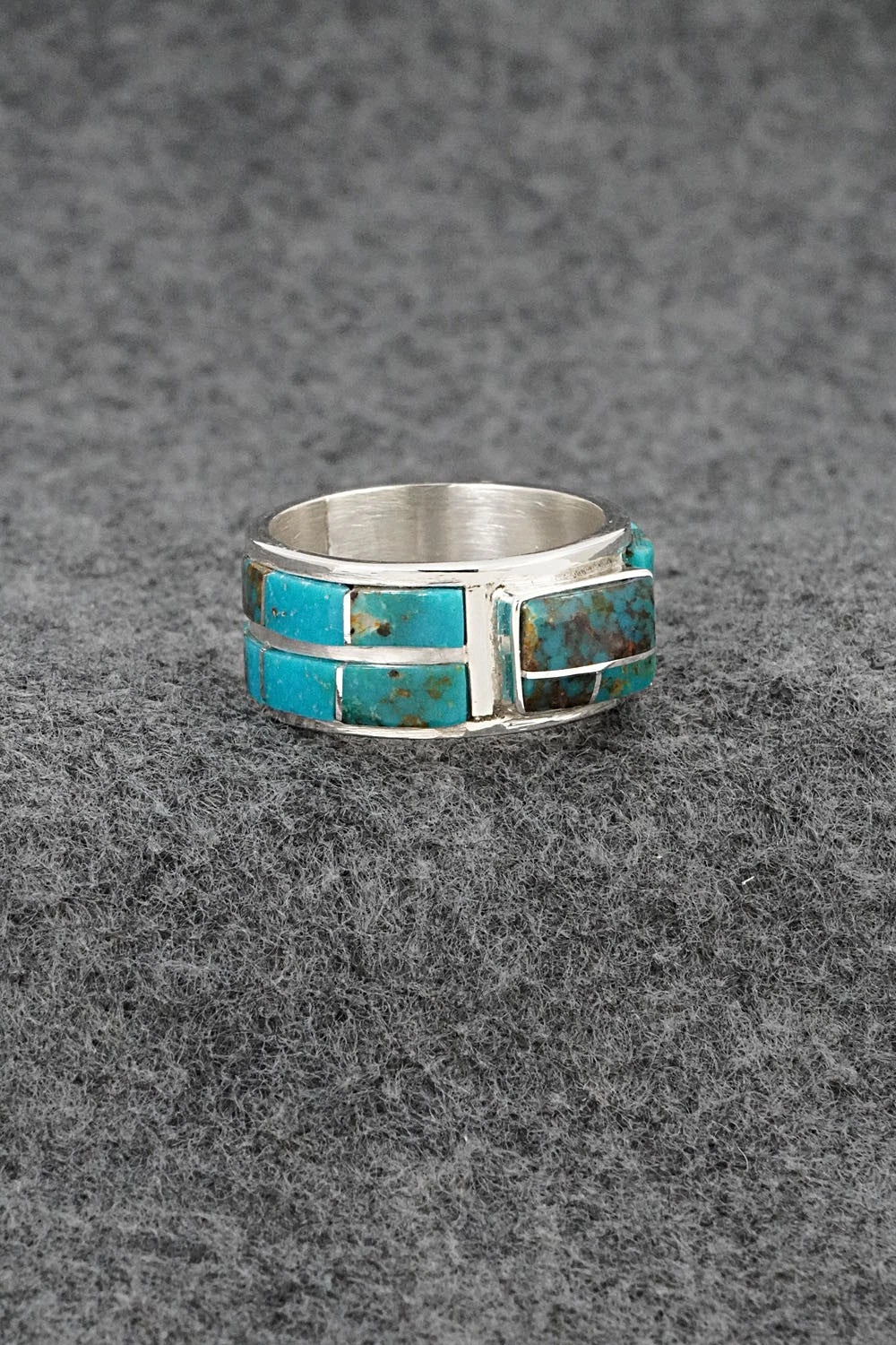 Turquoise & Sterling Silver Ring - Darlene Noble - Size 11.5