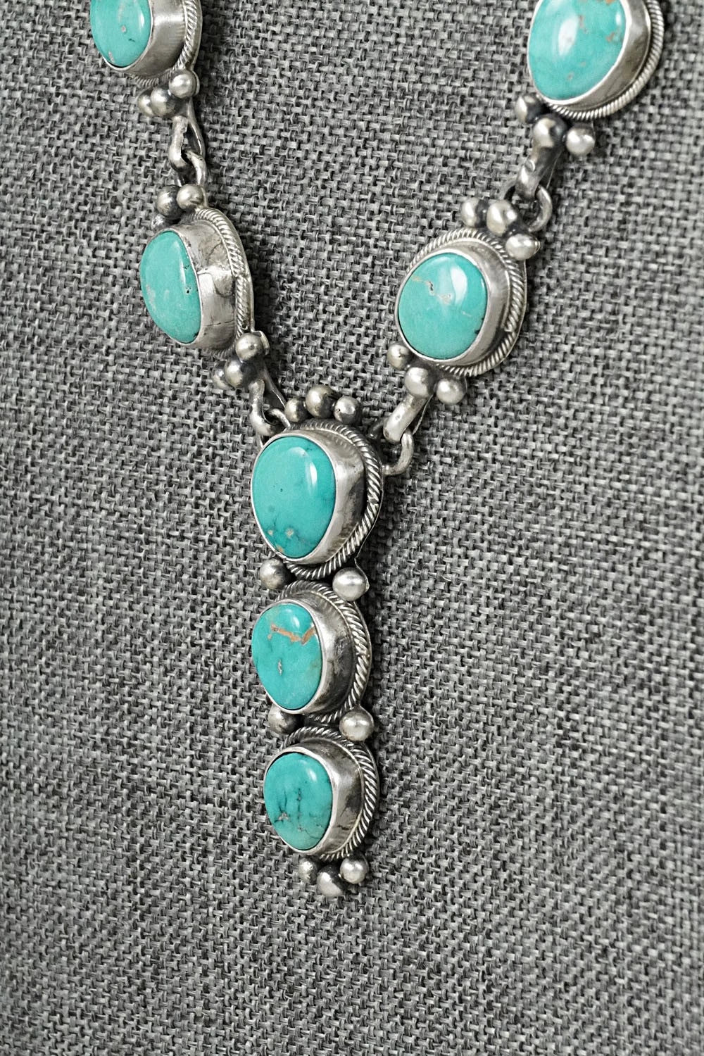 Turquoise & Sterling Silver Necklace and Earrings Set - Paul Livingston