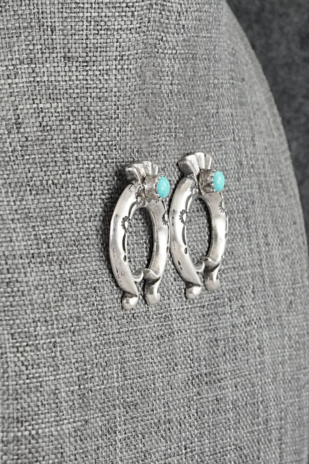 Turquoise & Sterling Silver Earrings - Adrienne Gordon