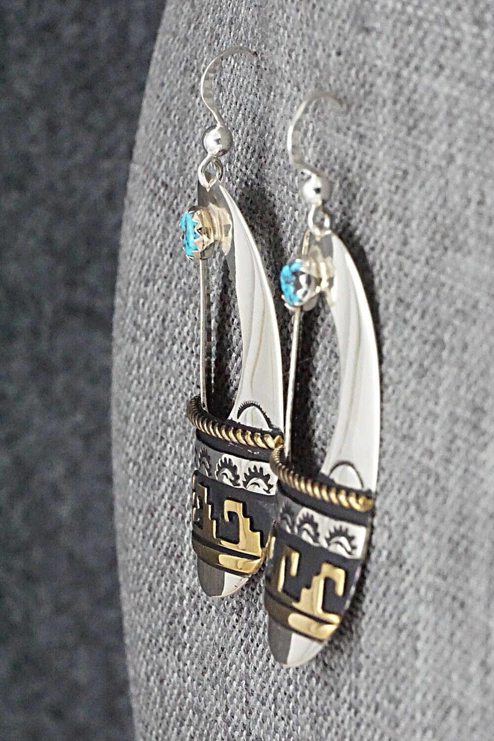 Turquoise & Sterling Silver Earrings - Rosita Singer