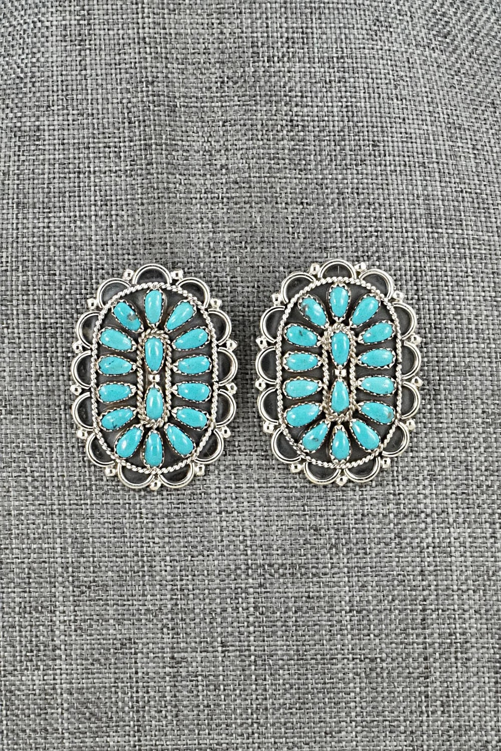Turquoise & Sterling Silver Earrings - Gerald Mitchell
