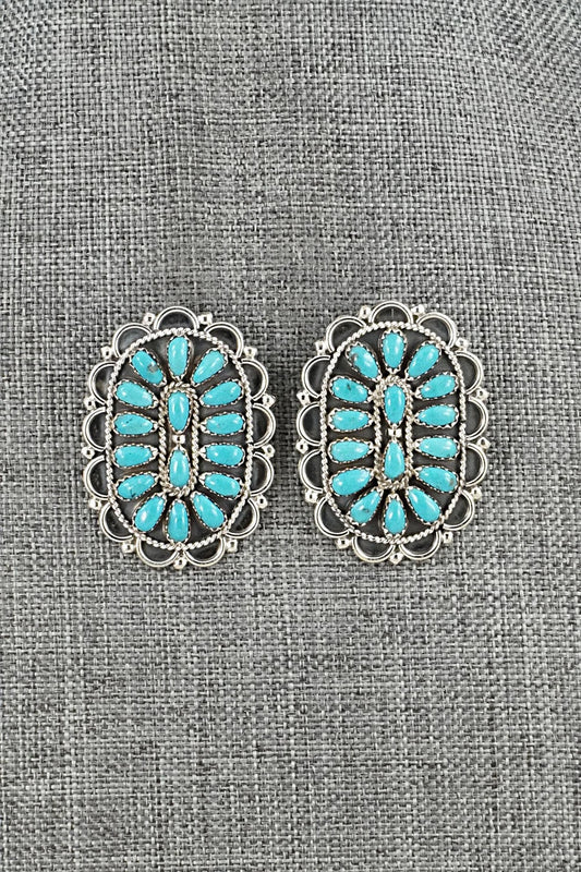Turquoise & Sterling Silver Earrings - Gerald Mitchell