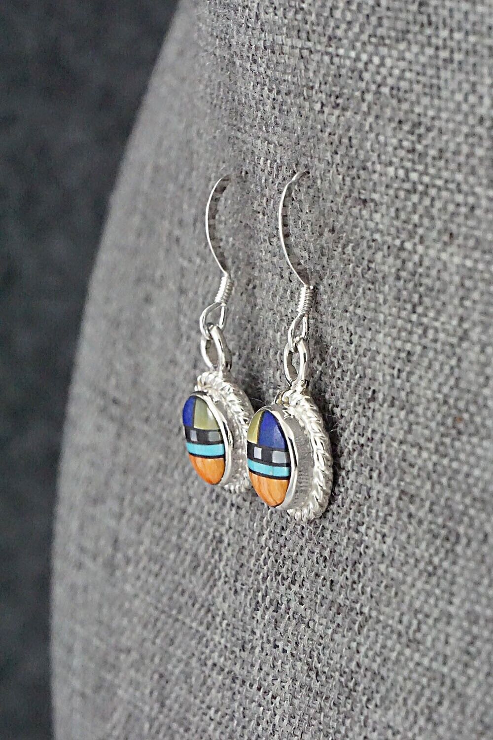 Multi-Stone & Sterling Silver Earrings - Delbert Kallestewa Jr.