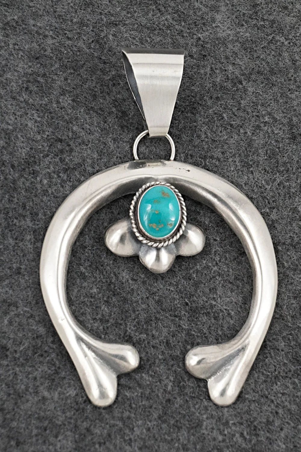 Turquoise & Sterling Silver Pendant - Eugene Gruber