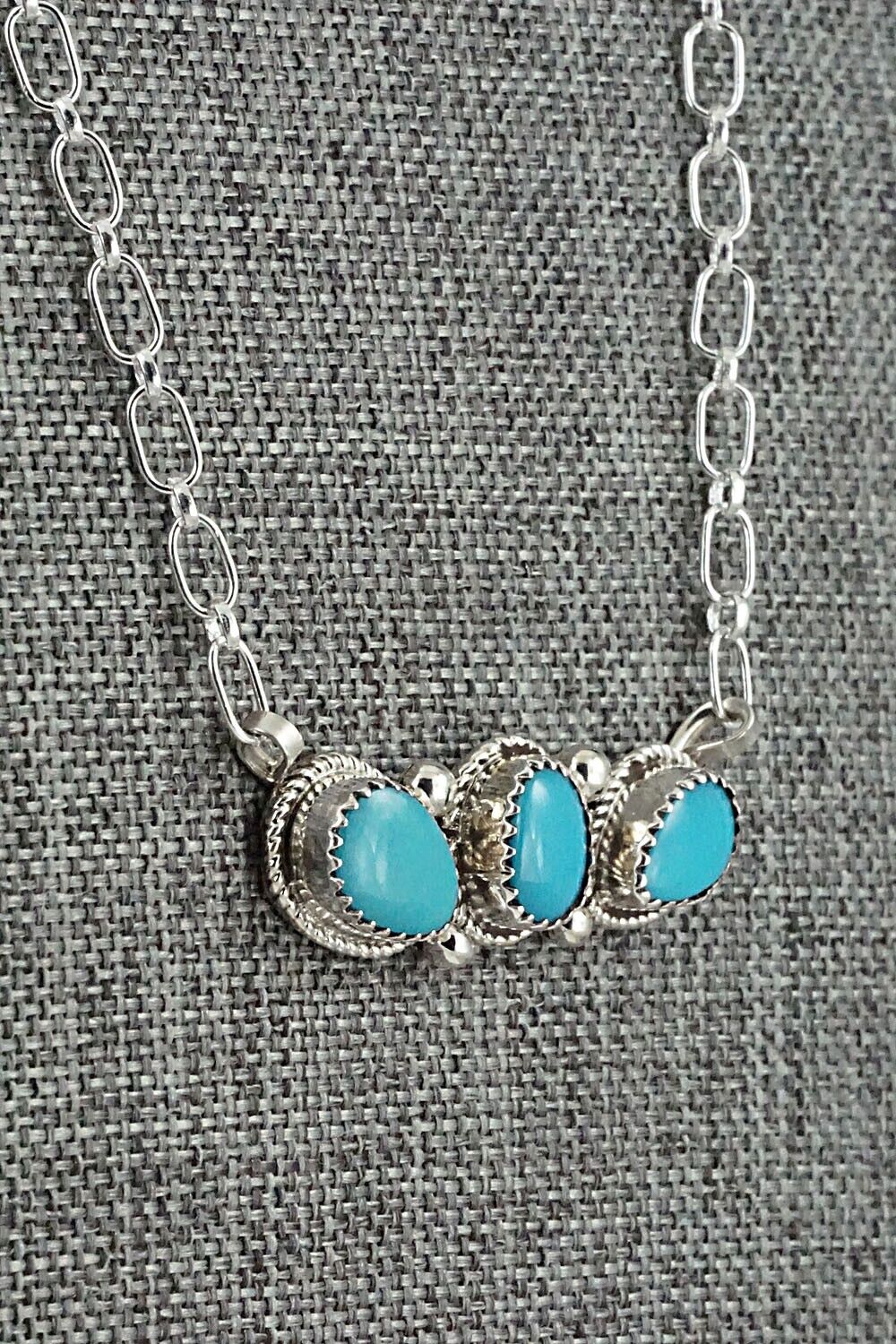 Turquoise & Sterling Silver Necklace - Ernest Hawthorne