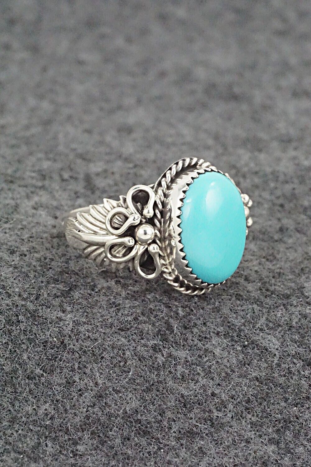 Turquoise & Sterling Silver Ring - Jeannette Saunders - Size 11.5
