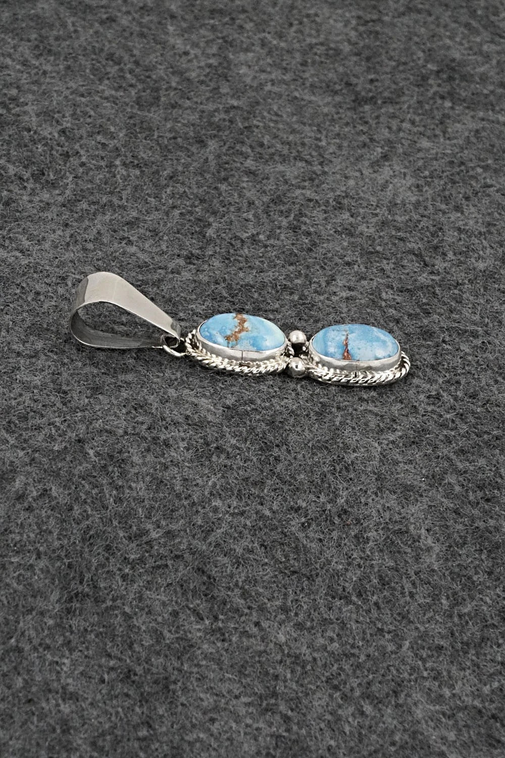 Turquoise & Sterling Silver Pendant - Eugene Gruber