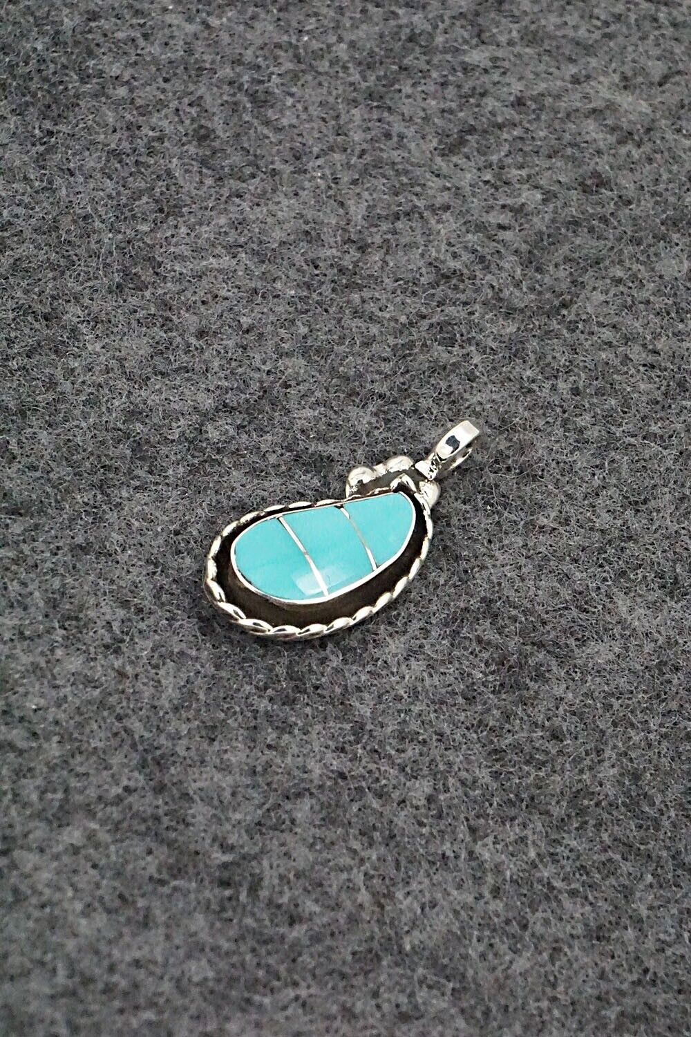 Turquoise & Sterling Silver Pendant - Susie Lowsayatee