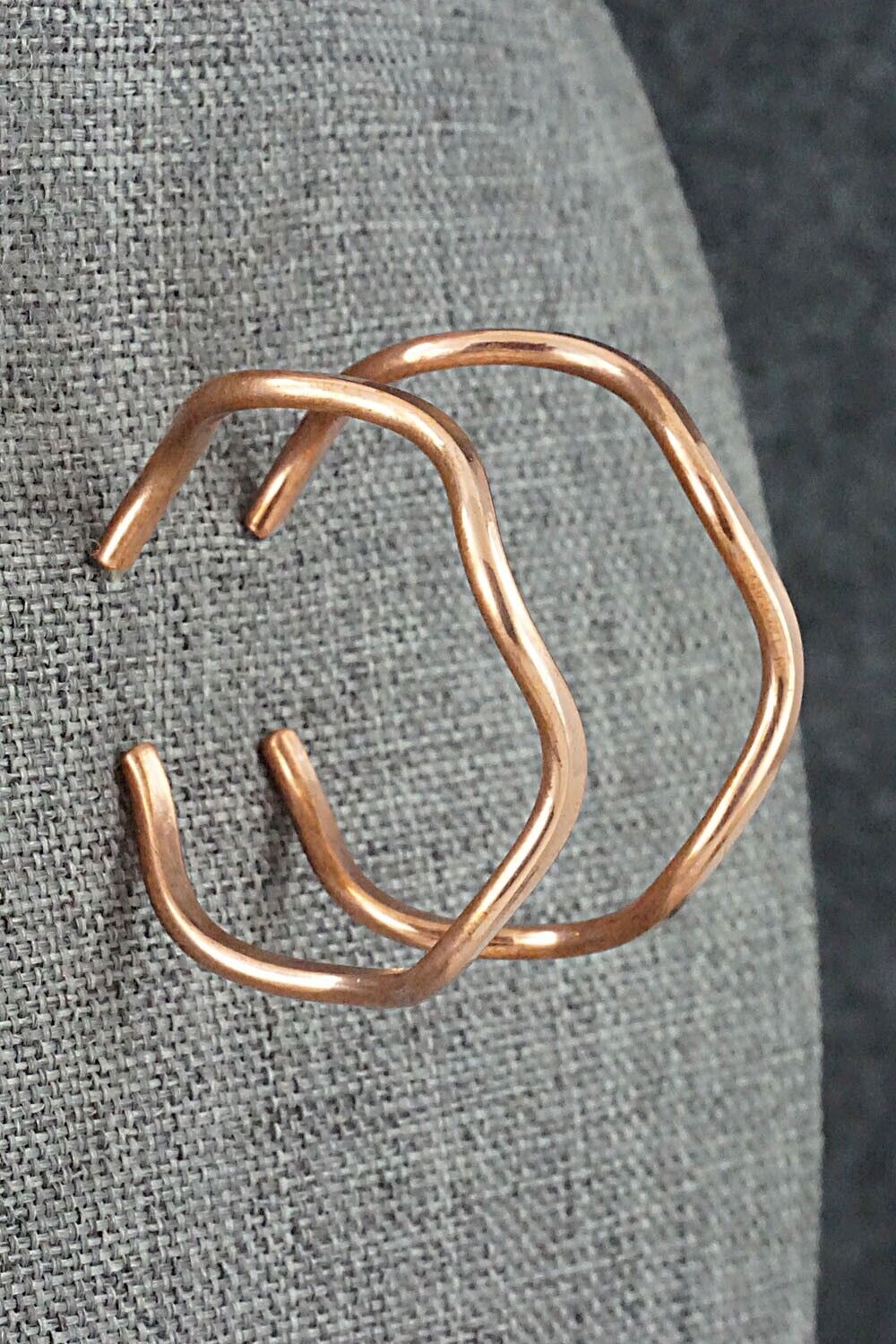 Copper Hoop Earrings - Elaine Tahe