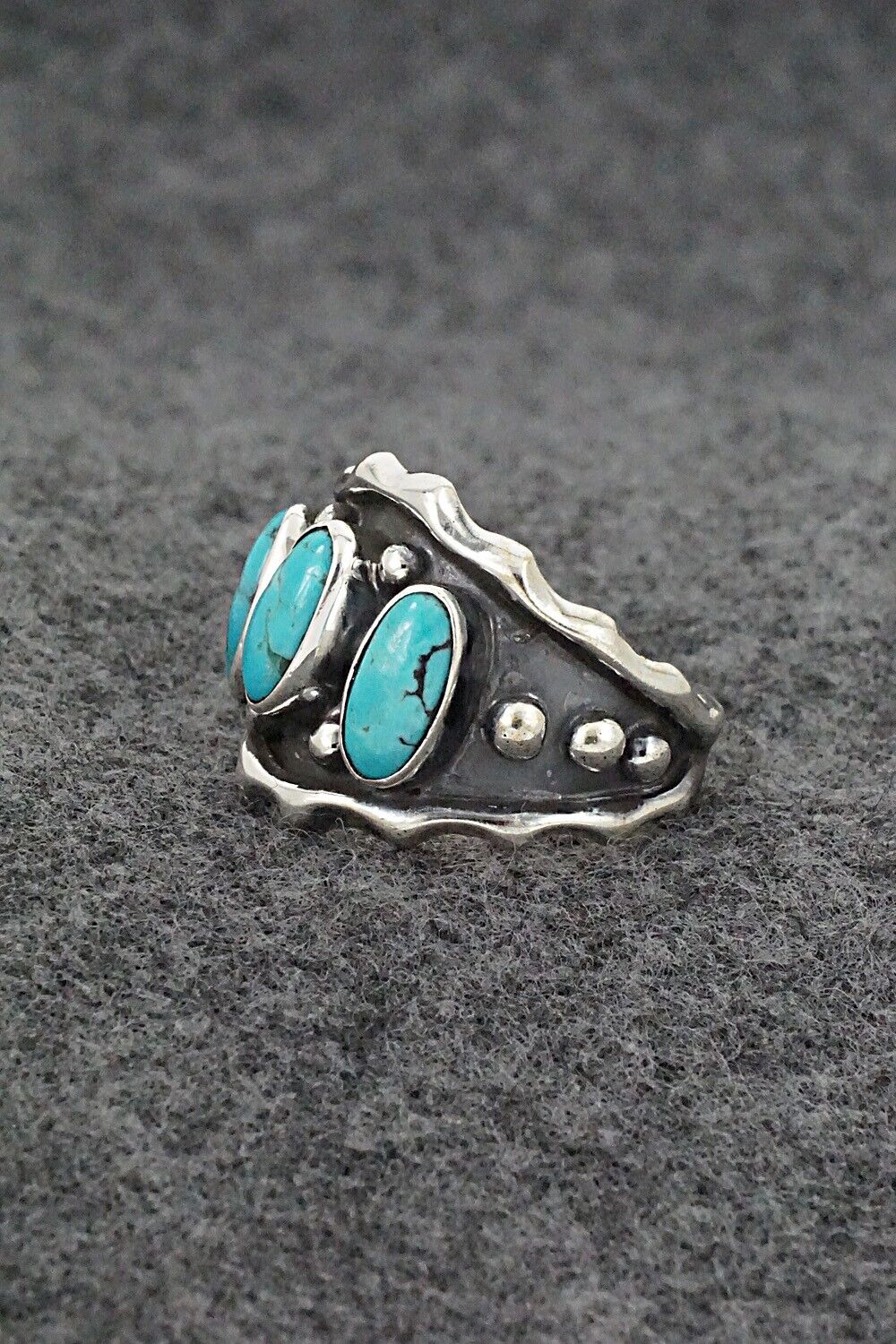 Turquoise & Sterling Silver Ring - Andrew Vandever - Size 9