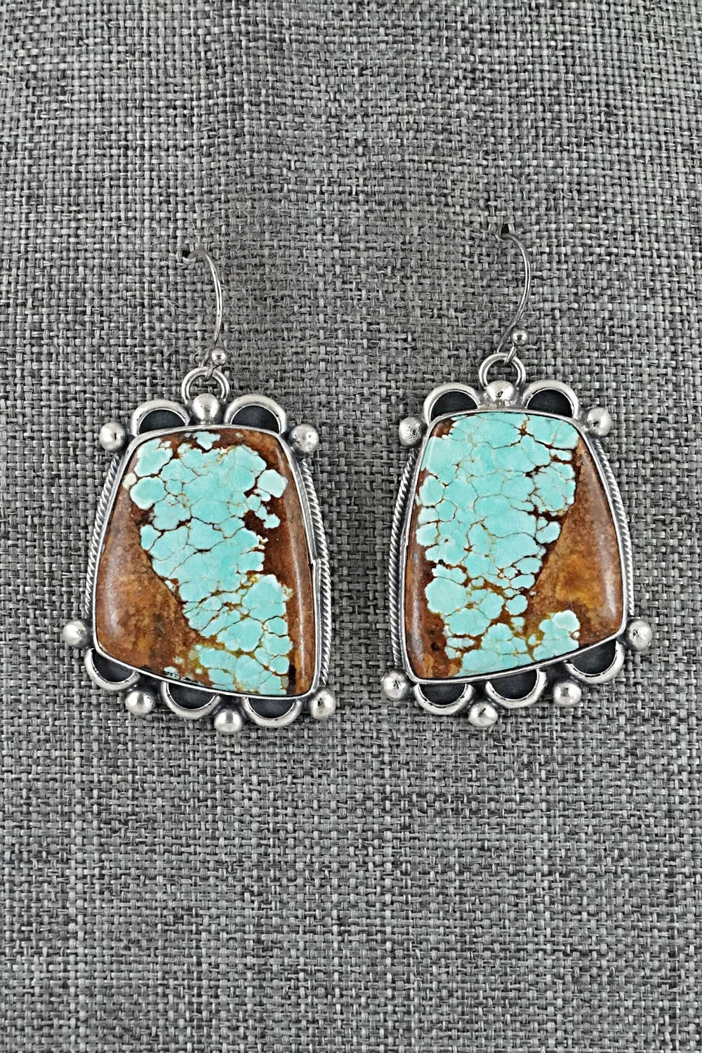 Turquoise & Sterling Silver Necklace and Earrings Set - Bobby Johnson